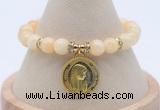 CGB7782 8mm honey jade bead with luckly charm bracelets