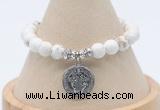 CGB7791 8mm white howlite bead with luckly charm bracelets