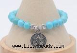 CGB7792 8mm blue howlite bead with luckly charm bracelets