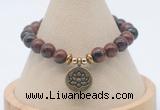 CGB7803 8mm mahogany obsidian bead with luckly charm bracelets