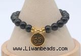 CGB7804 8mm golden obsidian bead with luckly charm bracelets