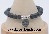 CGB7808 8mm black lava bead with luckly charm bracelets wholesale