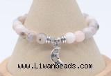 CGB7812 8mm natural pink opal bead with luckly charm bracelets