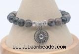 CGB7814 8mm grey opal bead with luckly charm bracelets wholesale