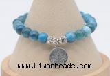 CGB7819 8mm apatite gemstone bead with luckly charm bracelets