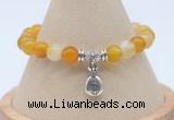 CGB7841 8mm yellow banded agate bead with luckly charm bracelets