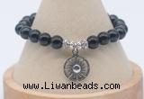 CGB7846 8mm black onyx bead with luckly charm bracelets