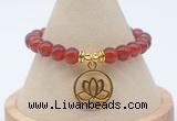 CGB7847 8mm red agate bead with luckly charm bracelets