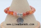 CGB7850 8mm fire agate bead with luckly charm bracelets