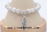 CGB7855 8mm white crazy lace agate bead with luckly charm bracelets