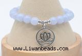 CGB7860 8mm blue lace agate bead with luckly charm bracelets