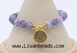 CGB7891 8mm dogtooth amethyst bead with luckly charm bracelets