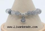 CGB7893 8mm cloudy quartz bead with luckly charm bracelets