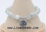 CGB7900 8mm aquamarine bead with luckly charm bracelets wholesale