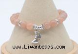 CGB7909 8mm moonstone bead with luckly charm bracelets wholesale