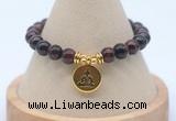 CGB7919 8mm red tiger eye bead with luckly charm bracelets