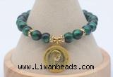 CGB7925 8mm green tiger eye bead with luckly charm bracelets