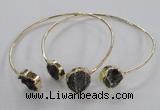 CGB797 12mm - 14mm coin druzy agate gemstone bangles wholesale