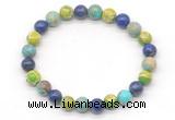 CGB8032 8mm lapis lazuli, blue & green sea sediment jasper beaded stretchy bracelets