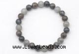 CGB8041 8mm labradorite, rainbow & black labradorite beaded stretchy bracelets