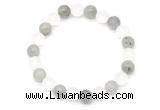 CGB8087 8mm matte white crystal & labradorite beaded stretchy bracelets