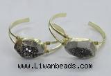 CGB810 25*30mm – 25*35mm freeform plated druzy agate bangles