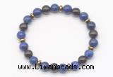 CGB8107 8mm lapis lazuli, garnet & hematite power beads bracelet