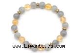 CGB8110 8mm labradorite, citrine & hematite power beads bracelet