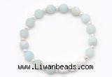 CGB8206 8mm matte amazonite & white lava beaded stretchy bracelets