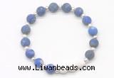 CGB8210 8mm matte lapis lazuli & white lava beaded stretchy bracelets