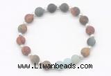 CGB8212 8mm matte picasso jasper & matte amazonite beaded stretchy bracelets