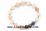 CGB8226 8mm pink aventurine & colorfull tiger eye beaded stretchy bracelets