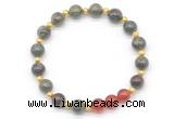 CGB8239 8mm dragon blood jasper & red agate beaded stretchy bracelets