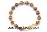 CGB8258 8mm grade AA yellow tiger eye & citrine beaded stretchy bracelets