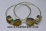 CGB828 13*18mm - 15*20mm oval druzy agate gemstone bangles