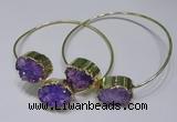 CGB829 13*18mm - 15*20mm oval druzy agate gemstone bangles