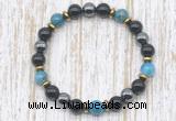 CGB8386 8mm apatite, black onyx & hematite energy bracelet