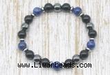 CGB8387 8mm lapis lazuli, black onyx & hematite energy bracelet