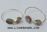 CGB840 15*20mm - 18*25mm freeform druzy agate gemstone bangles