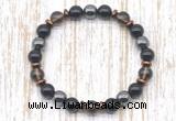 CGB8401 8mm smoky quartz, black onyx & hematite energy bracelet