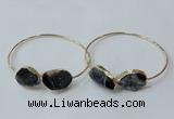 CGB841 15*20mm - 18*25mm freeform druzy agate gemstone bangles