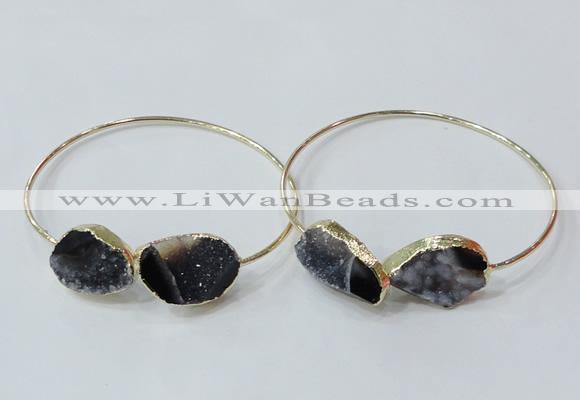 CGB841 15*20mm - 18*25mm freeform druzy agate gemstone bangles