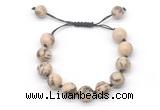 CGB8558 12mm round feldspar adjustable macrame bracelets