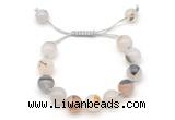 CGB8601 12mm round montana agate adjustable macrame bracelets