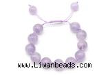 CGB8618 12mm round lavender amethyst adjustable macrame bracelets