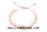 CGB8655 8mm,10mm round pink aventurine adjustable macrame bracelets