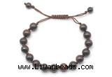 CGB8665 8mm,10mm round bronzite adjustable macrame bracelets