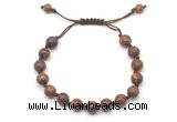 CGB8683 8mm,10mm round elephant skin jasper adjustable macrame bracelets