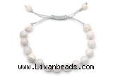 CGB8698 8mm,10mm round white crazy lace agate adjustable macrame bracelets