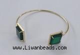 CGB870 15*15mm square agate gemstone bangles wholesale